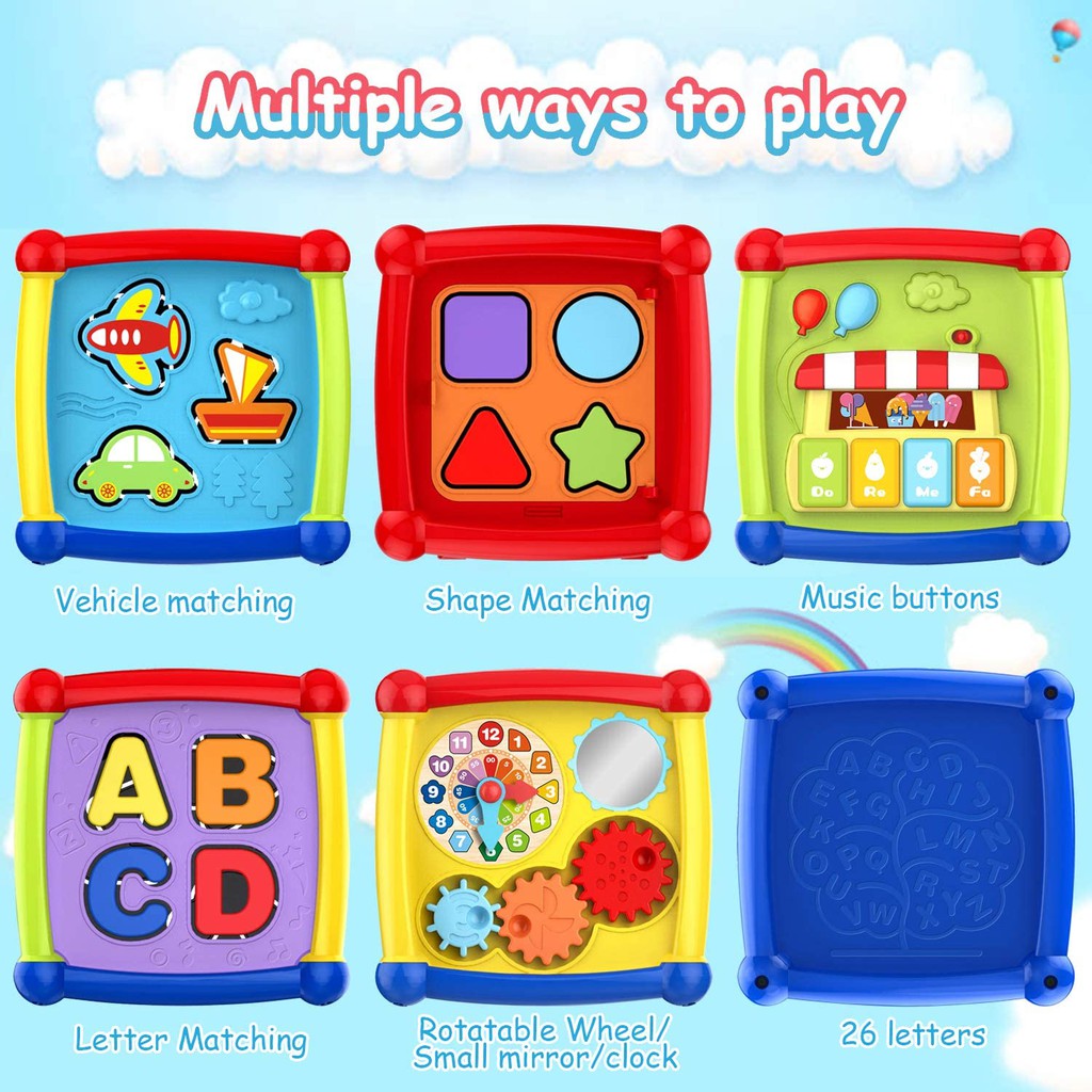 Early Learning Educational Music and Colorful Shape Sorter Toys Baby Toys 12-18 