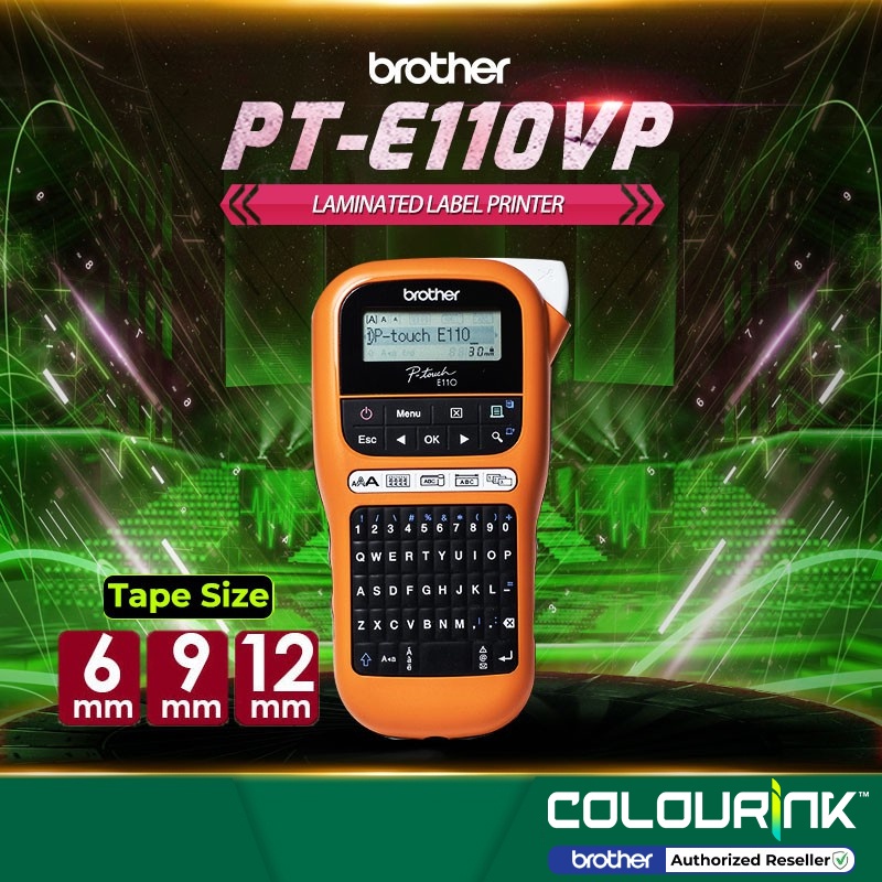 Brother PTouch PTE110VP Industry Portable Handheld Label Maker C/W