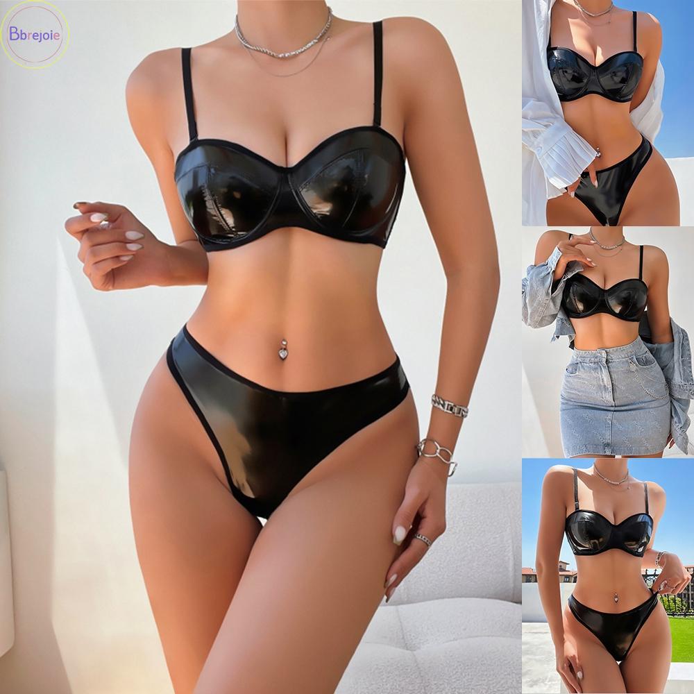 Bra+Thong Black Bra Briefs Costume Erotic Apparel High Quality Intimates