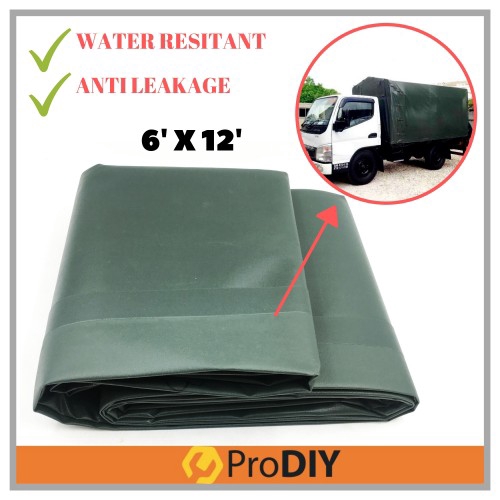 BELWAY M450 Lorry Canvas 6’ x 12’ PVC Tarpaulin Vi nylon Olive Green