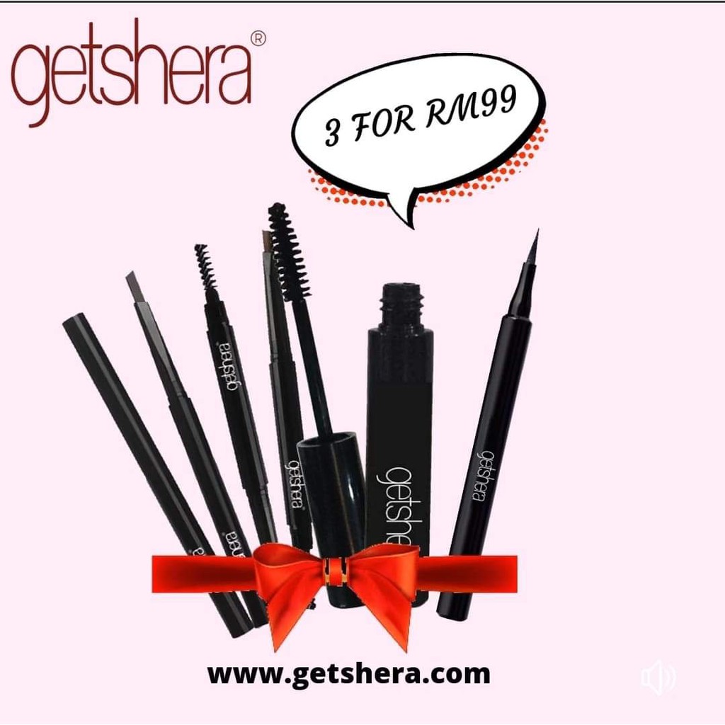 GETSHERA : EYE KIT (MASCARA + EYEBROW + EYELINER) HALAL KOSMETIK