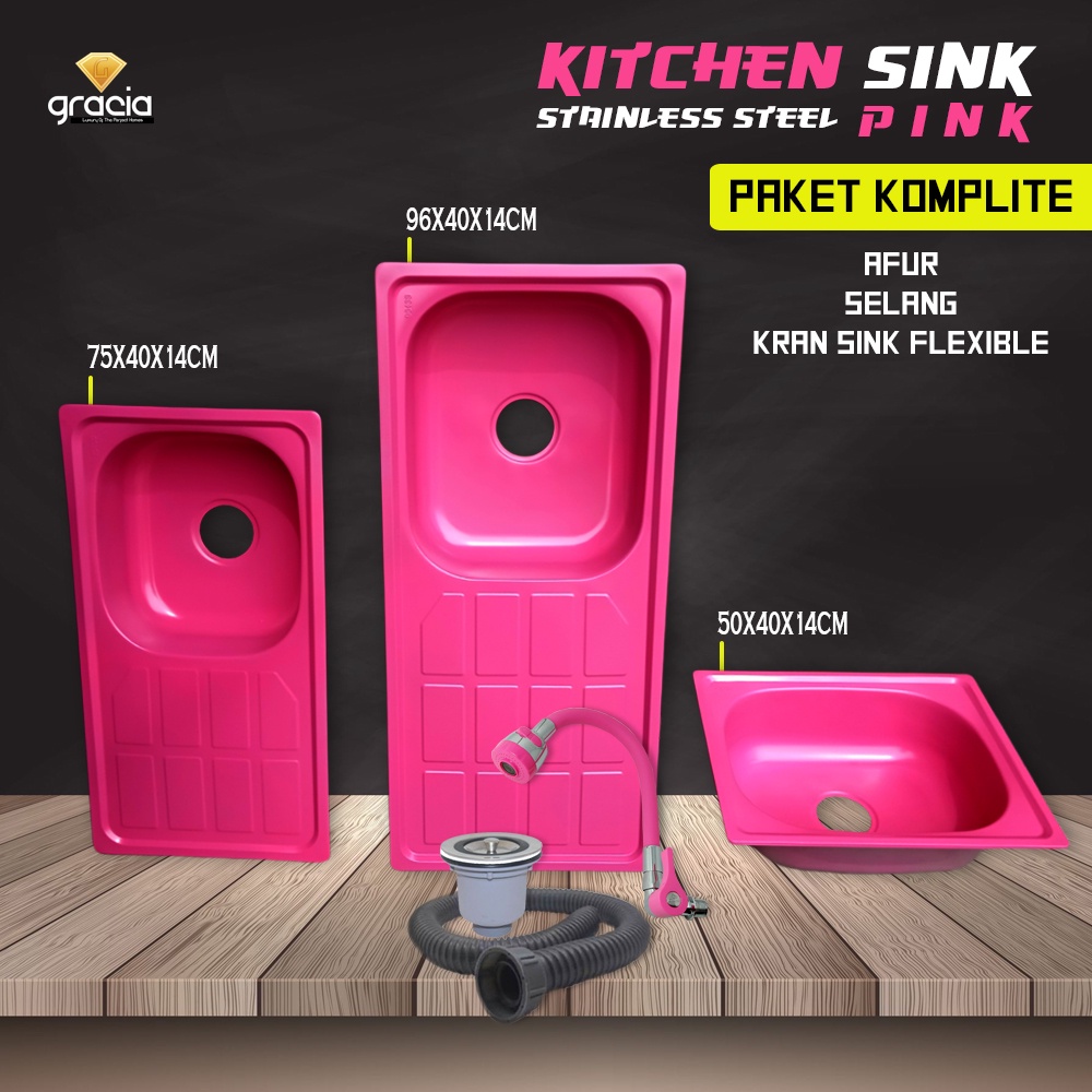 Sink Set Faucet 1/2inch Pink Color/Kitchen Sink Pink Package stainless steel Dishwasher/Sink Sink 50cm 75cm 96cm