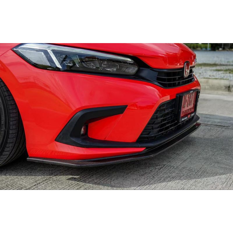 Honda Civic FE OZK Original Thailand front lips front diffuser (carbon print,gloss black