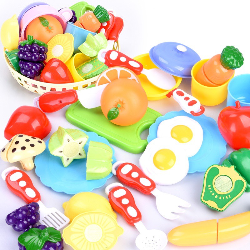Kids Pretend Play Toys Kitchen Fruit Vegetable Food Toy Cutting