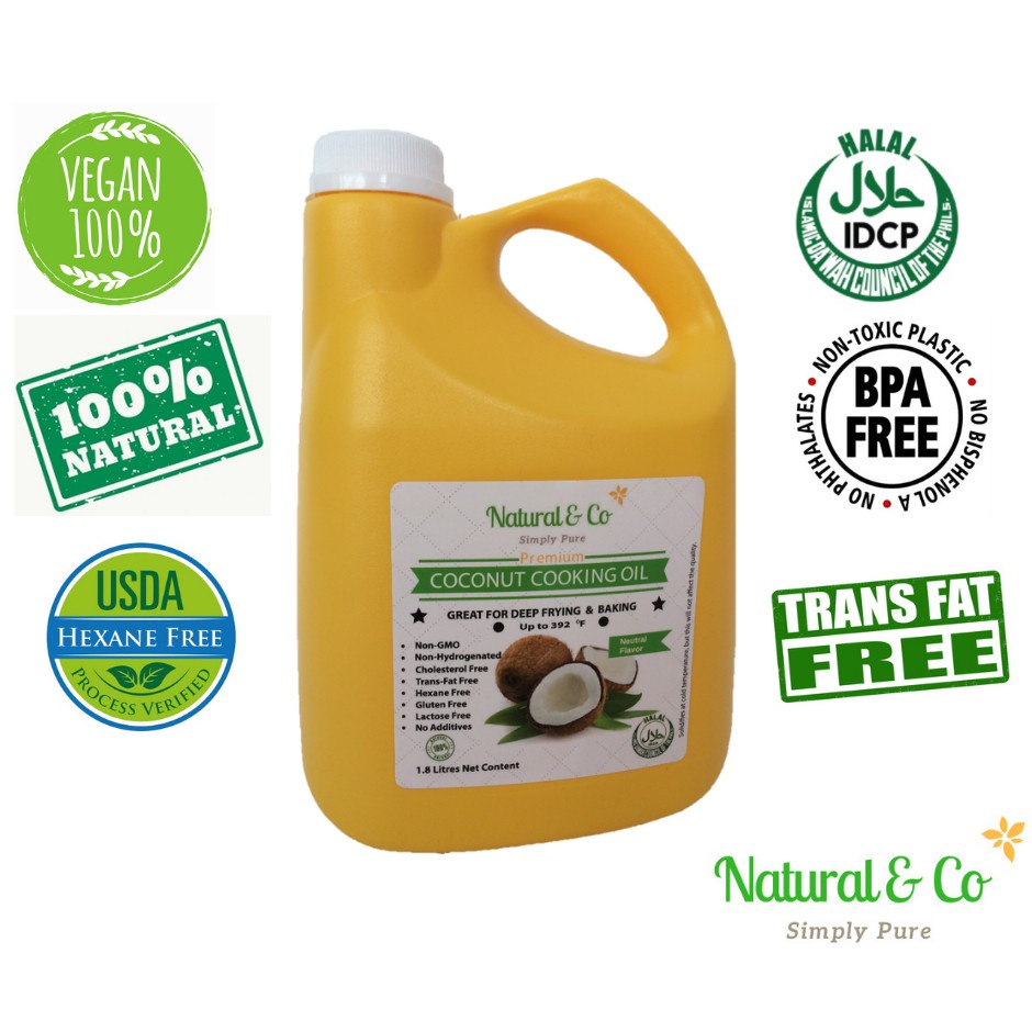 Natural & CO Premium Coconut Cooking Oil 1.8 litres | Shopee Malaysia
