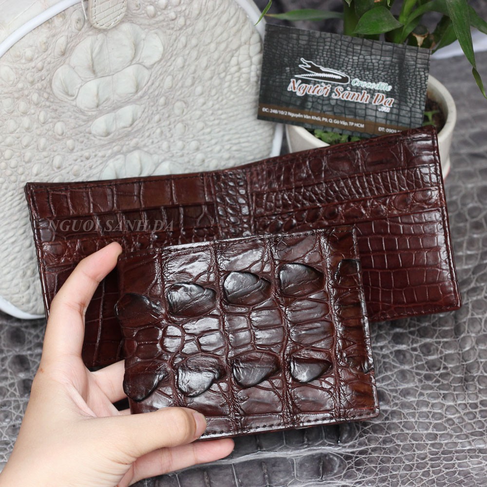 Genuine 2-Sided Crocodile Wallet, 100% Genuine Genuine Crocodile Leather Men'S Wallet - Factory Manufactured Goods