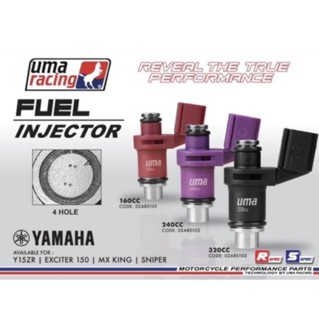 Uma Racing FUEL INJECTOR YAMAHA Y15ZR Y15 160CC 240CC 320CC 100 ORIGINAL UMA RAING Shopee