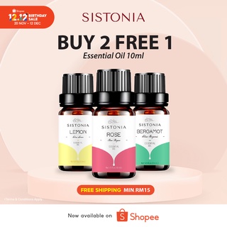 SISTONIA 10ML Essential Oil 100% Natural Plant Therapy Aromatherapy Diffuser Massage Skin Care Soap