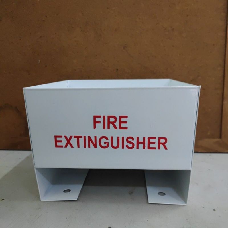 Fire Extinguisher Stand Metal Square Box Type 8 inch x 8 inch WHITE