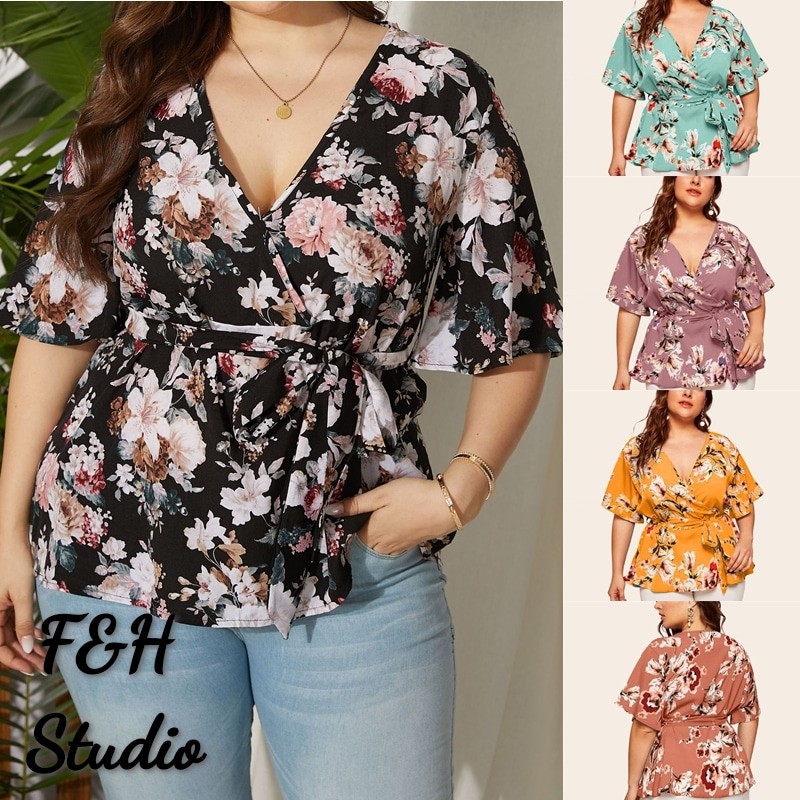 plus size blouse shopee