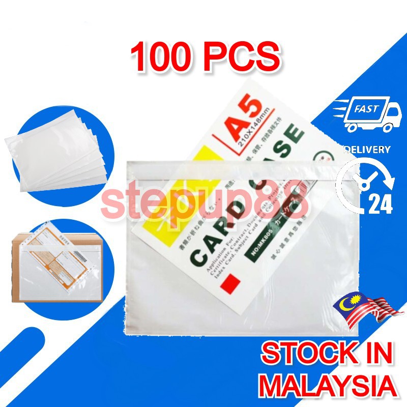 100Pcs A5 A6 Whole Glue Waybill Pocket Pocket Consignment Note Courier Bag Pocket Transparent