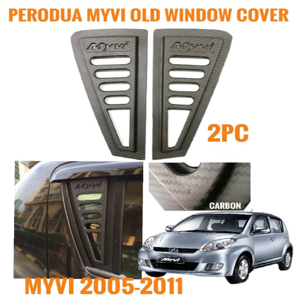 Perodua Myvi Window Cover 3D Carbon Window Cover Car Rear Triangle Window Cover Car Mirror Cover