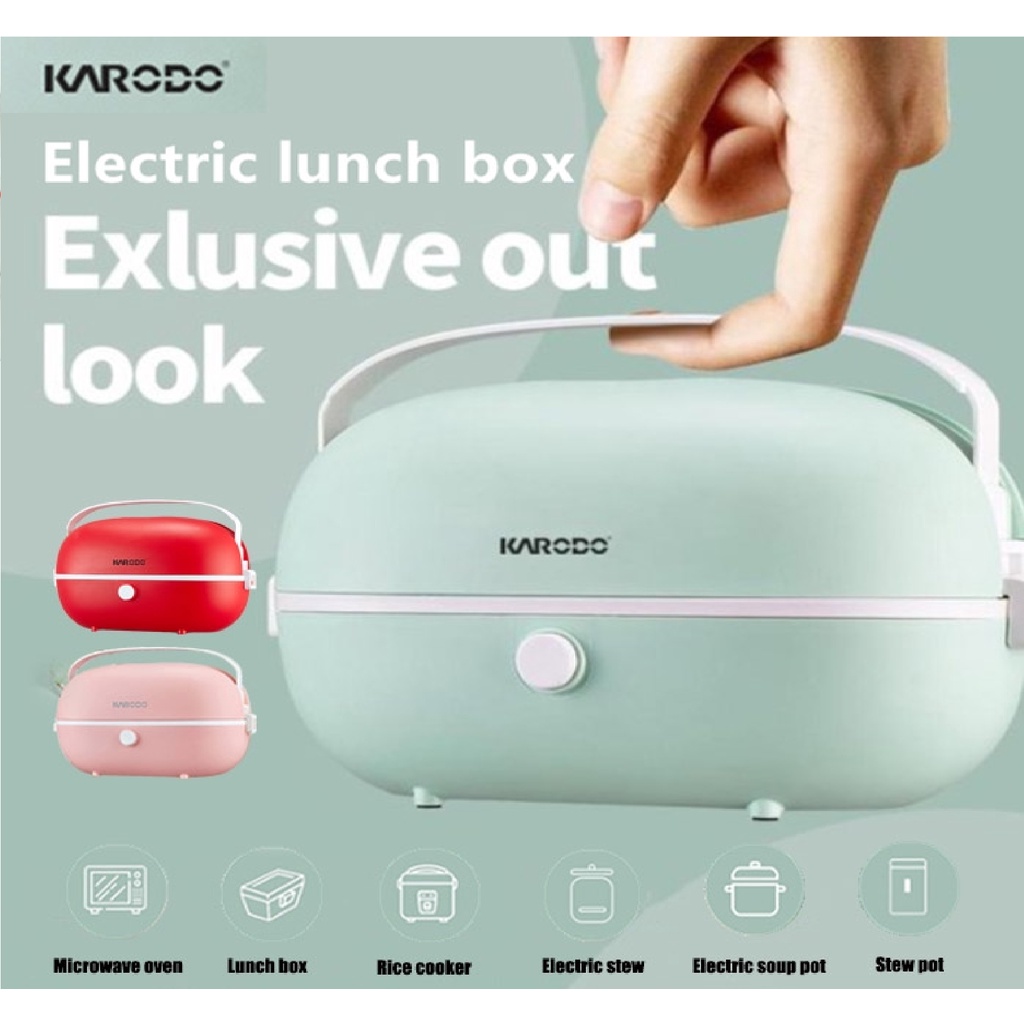 KARODO 1000ml Portable Electric Heating Intelligence Lunch Box Heating Bento Food Warmer Container Ricecooker