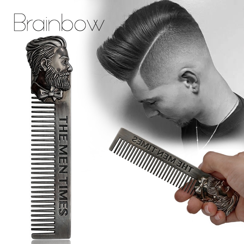 Brainbow 1pc Quality Stainless Steel Comb Cool Men Beard Comb