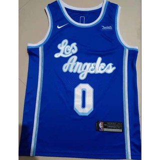 【7 styles】NBA jersey Los Angeles Lakers No. 0 WESTBROOK 2021 blue Latin version and other styles basketball jersey