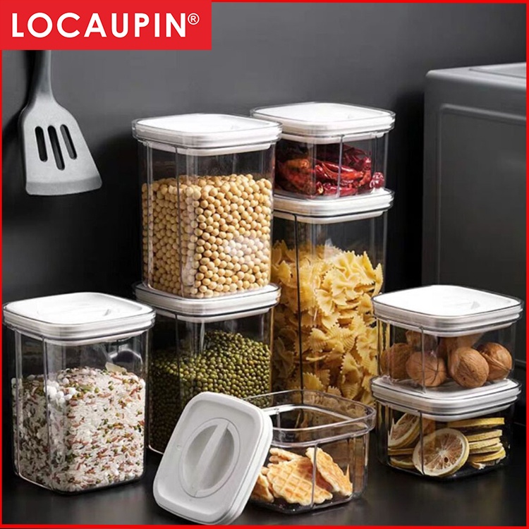 Locaupin Airtight Food Storage Container Clear Pet Kitchen and Pantry ...