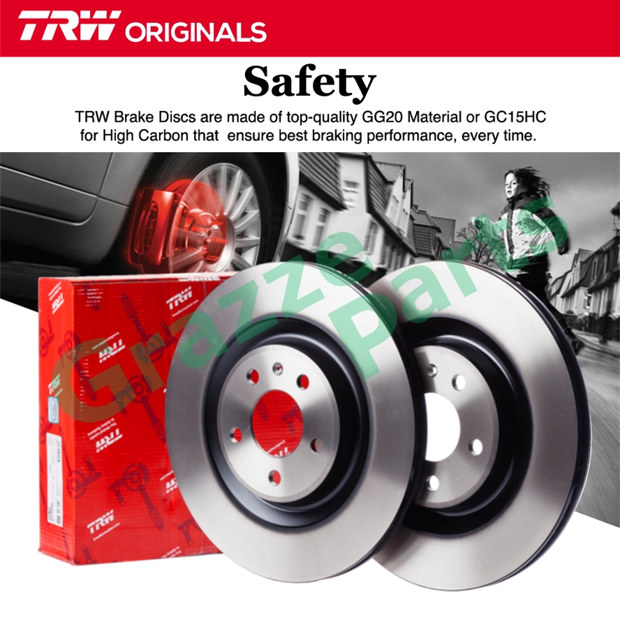 (2 pcs) TRW Disc Brake Rotor Rear for DF8182 for Mazda 2 