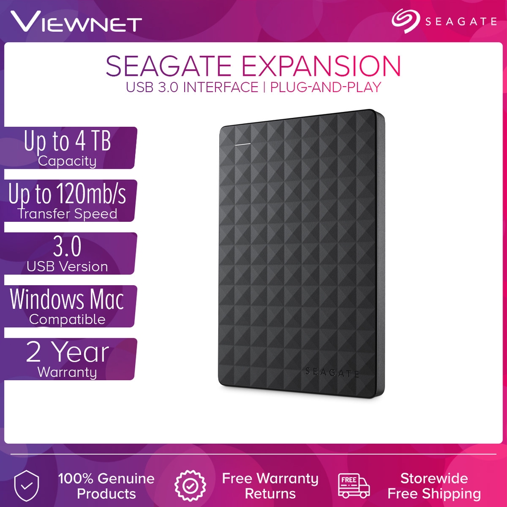 Seagate Expansion USB3.0 Portable External Hard Disk Drive ...