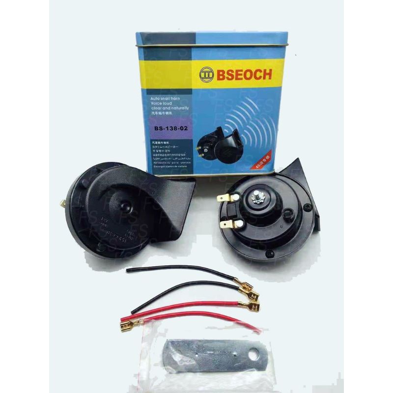 Genuine Bseoch 1 Snail Horn Benz Car Sound 115db Model BS-138-02 Black 12V (1 Pair) horn kereta kuat bunyi