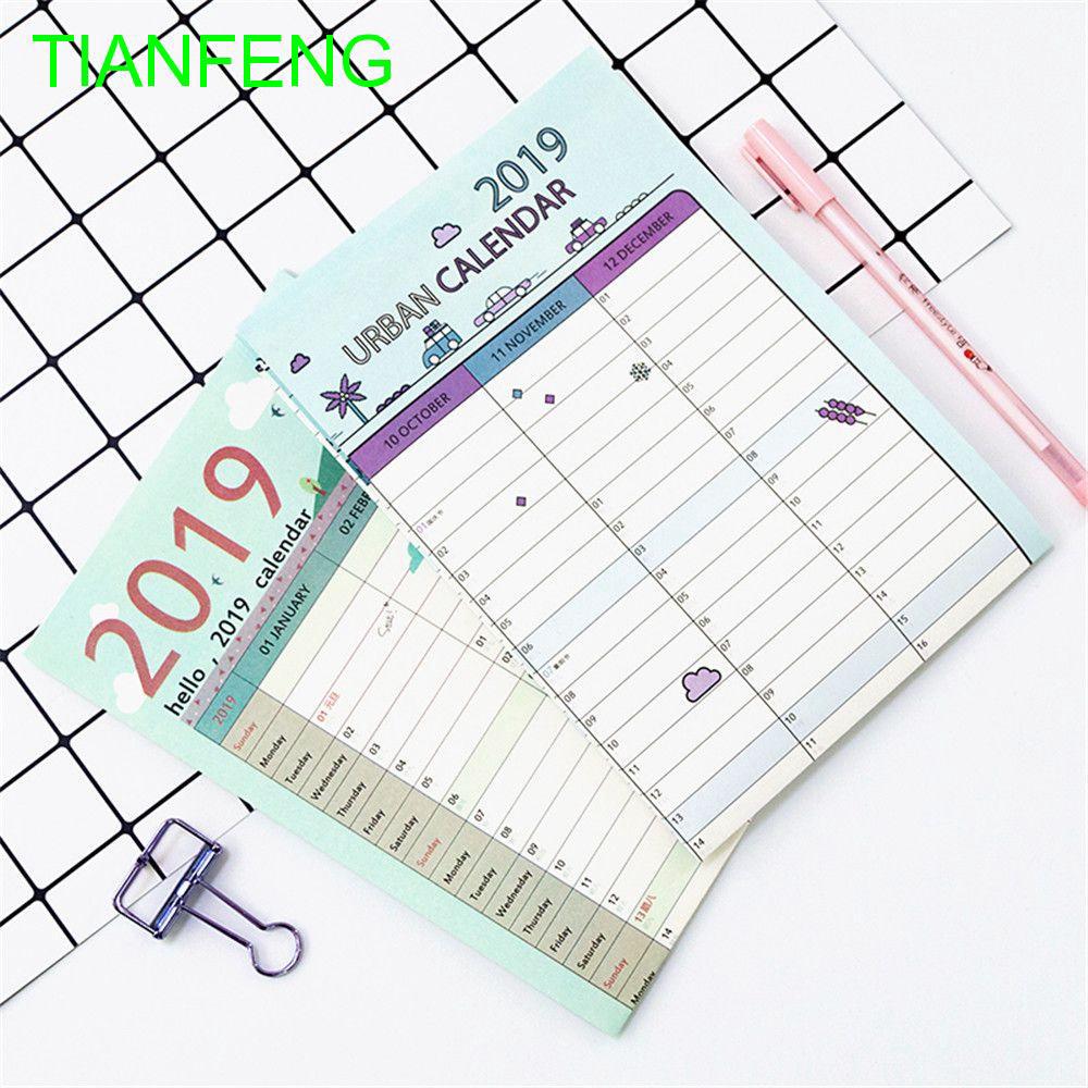 Office 2019 Year 365 Days Annual Wall Planner Calendar Chart Yearly Schedule 43 58cm Office Supplies