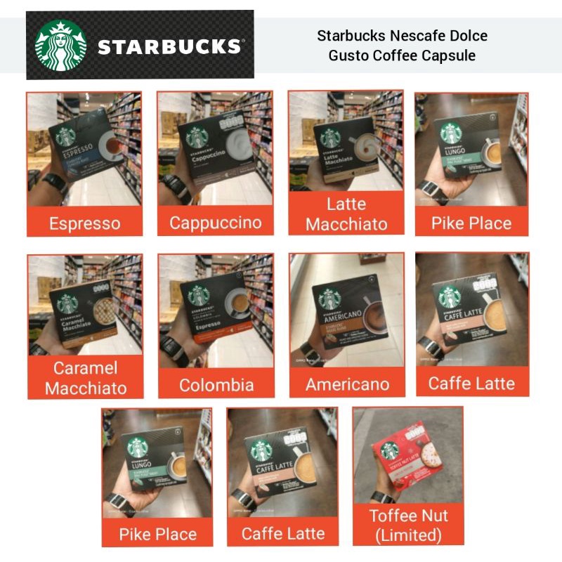 Starbucks Nescafe Dolce Gusto Coffee Capsule Toffee Nut/Espresso