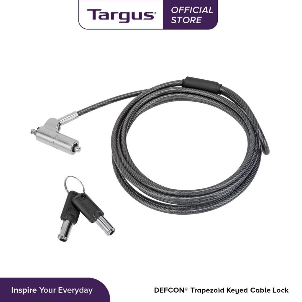 ASP65 - TARGUS CABLE LOCK DEFCON TRAPEZOID KEYED (NOBLE WEDGE SLOT)