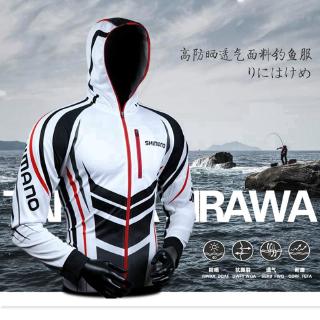 DAWA Fishing Tops Long Sleeve Outdoor Breathable Fishing Shirts Hooded Luya