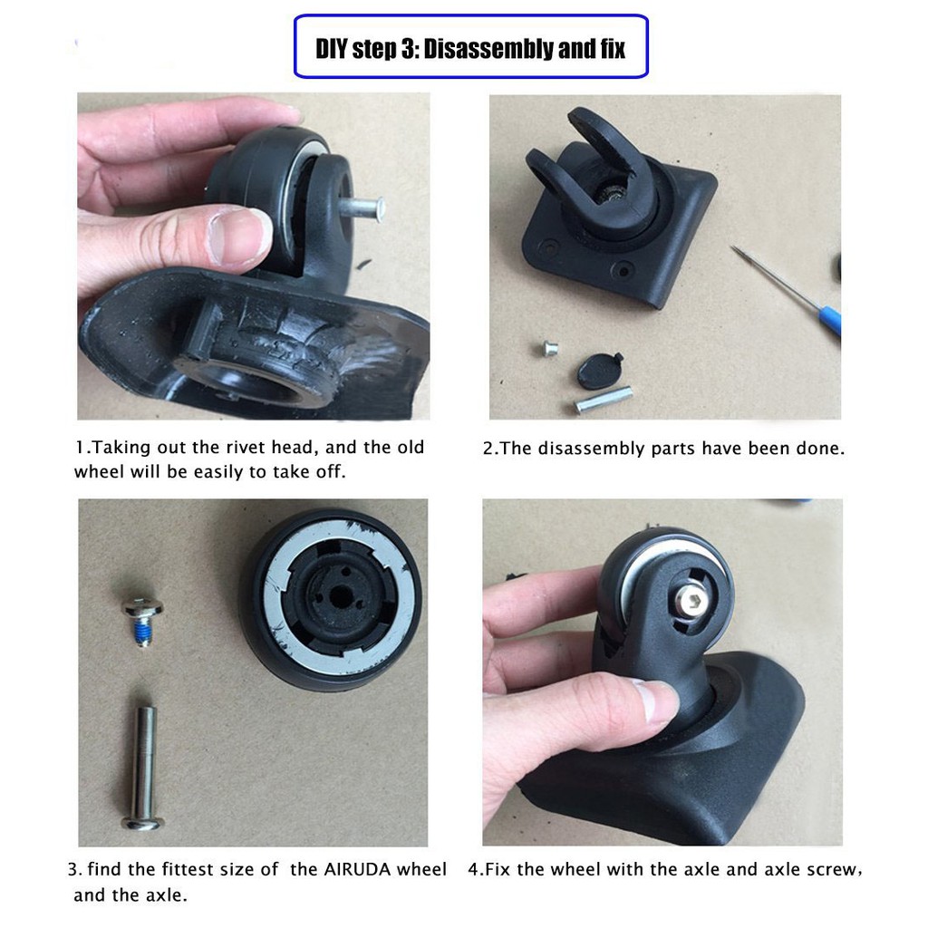 hush puppies luggage wheel replacement