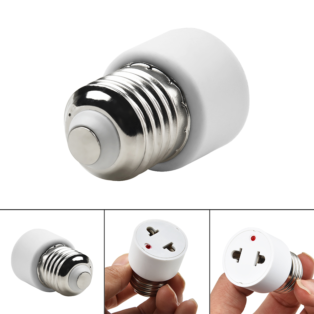 1pc E27 Lamp Base To EU/US Plug Socket Lamp Holder Converter Adapter