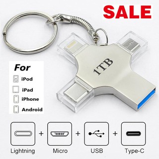 4in 1 OTG USB Flash Drive 16GB 32GB Pendrive 64GB Type-C USB Stick 128GB 256GB Memory Stick For Phone Android PC 512G