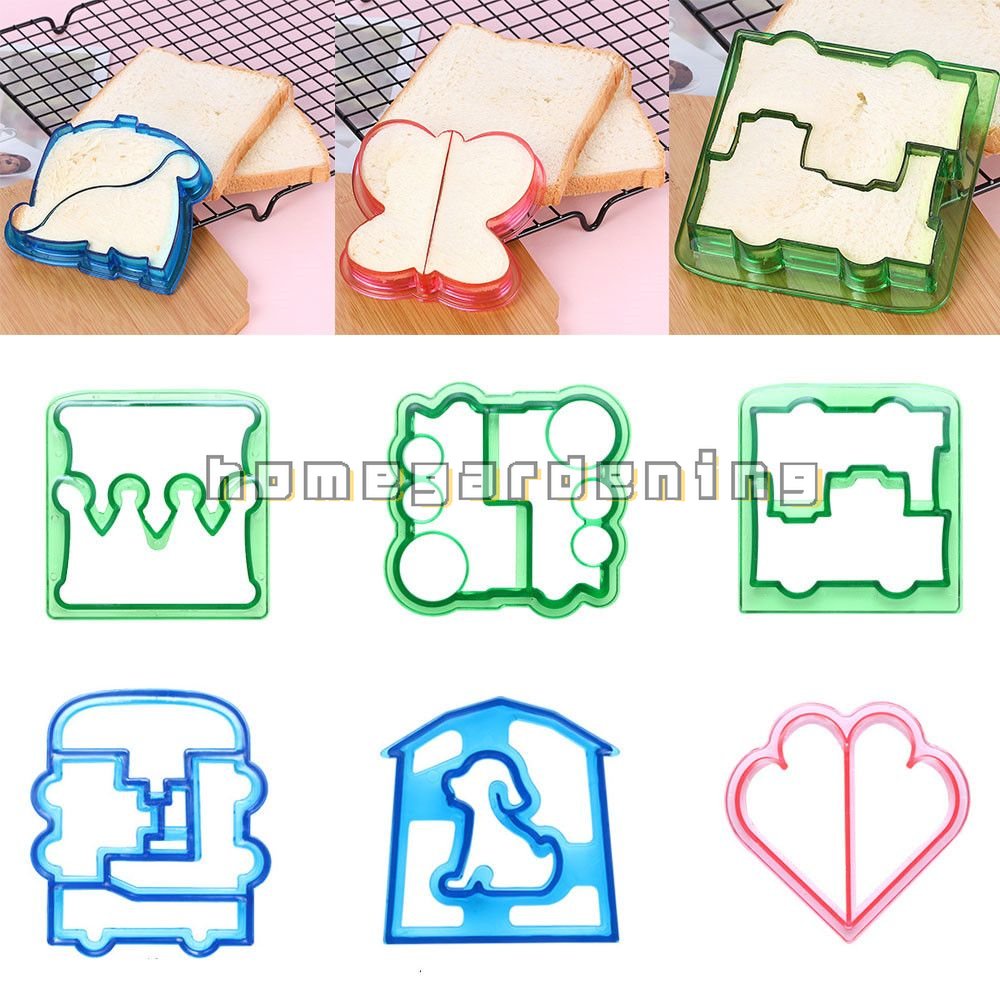 Cute DIY Sandwich Mould Toast Bread Cutter Biscuit Cookie Embossing Cutters Kids Breakfast Bento Mold Kitchen Baking Tool