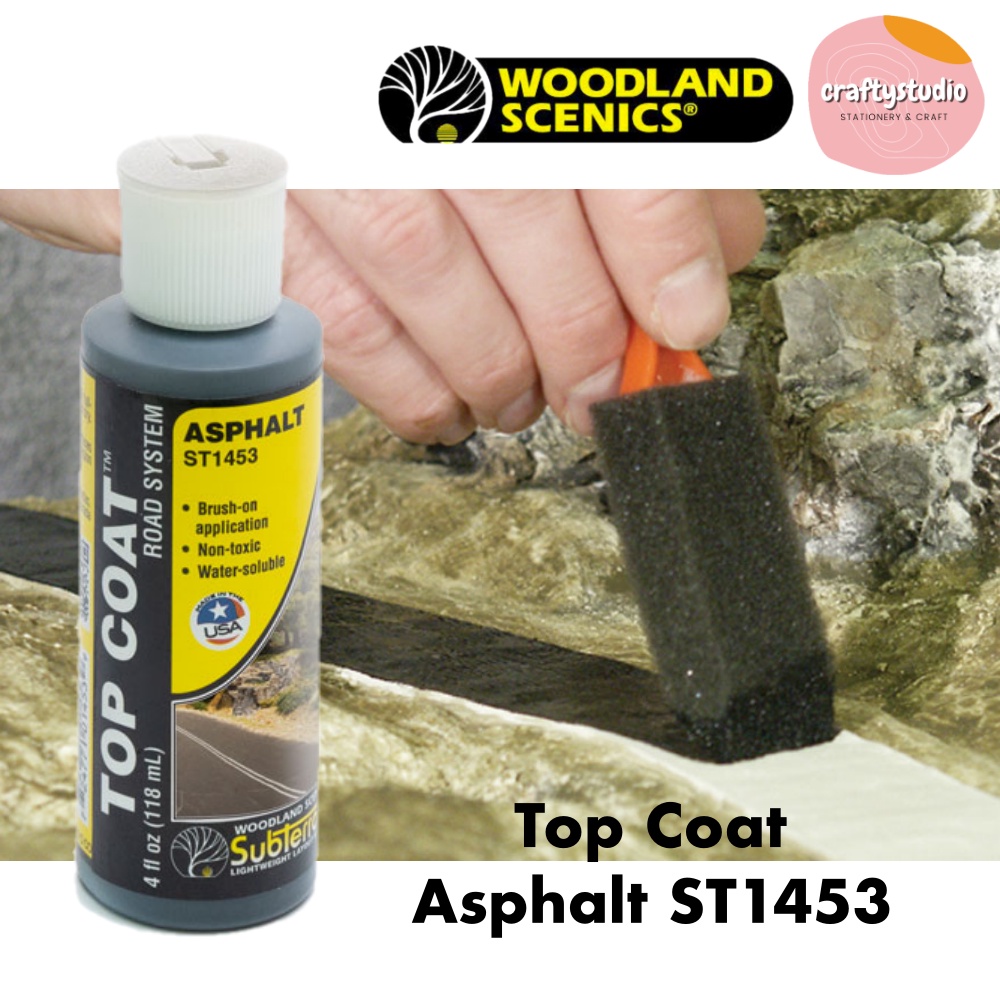 Woodland Scenics Top Coat Asphalt ST1453, Road System Top Coat, Terrain Coat, Pigment Paint