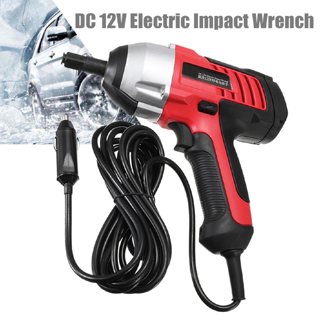 DC 12V Impact Wrench 1/2'' Corded Electric Vehicle Car Driver 380Nm