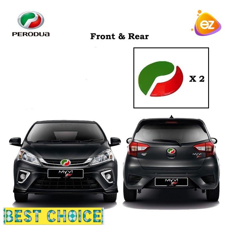 PERODUA LOGO 2PCS Epoxy sticker STICKER EMBLEM REFLECTOR FRONT & REAR ...