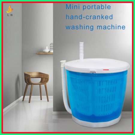 Manual Hand Crank Mini Washing Machine Portable Non-Electric Compact Laundry Dryer