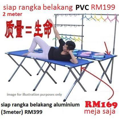 HUABORak Meja Lipat Pasar Malam  Kain Baju Aluminium Table 