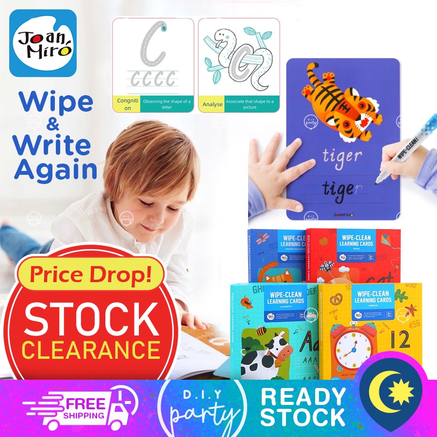 READY STOCK Joan Miro Children Wipe Clean Flash Cards English Reading ...