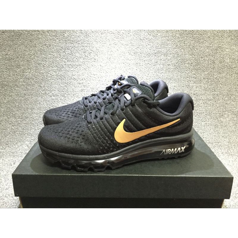 NIKE AIR MAX 2017 FLYKNIT BLACK GOLD sport running shoe for men size 39-45  | Shopee Malaysia