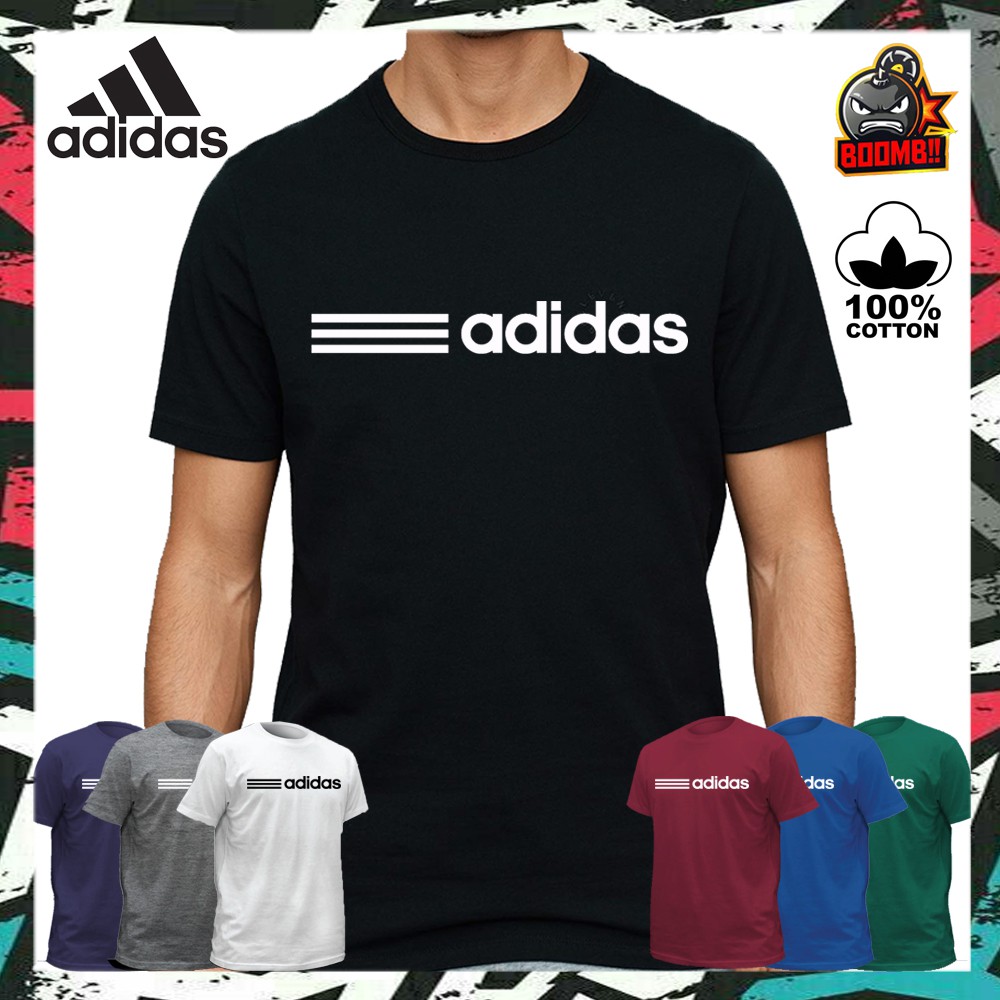 ?100% PREMIUM COTTON? ADIDAS Cotton Tshirt T Shirt Streetwear Round Neck Men Women Unisex Baju Lelaki Wanita Perempuan