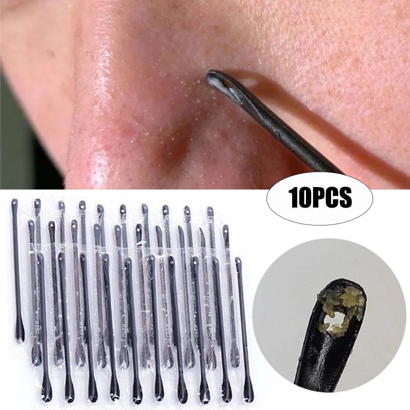 10Pcs Disposable Blackhead Remove Cotton Swab / Double Head Earwax Acne Cleaning Swabs