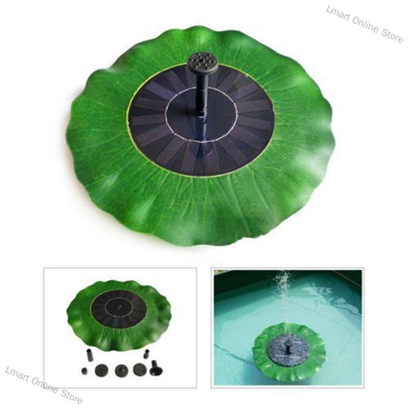 Lmart Online Store Solar Power Lotus Leaf Fountain Decorative Floating Submersible Water Pump for Garden Pool