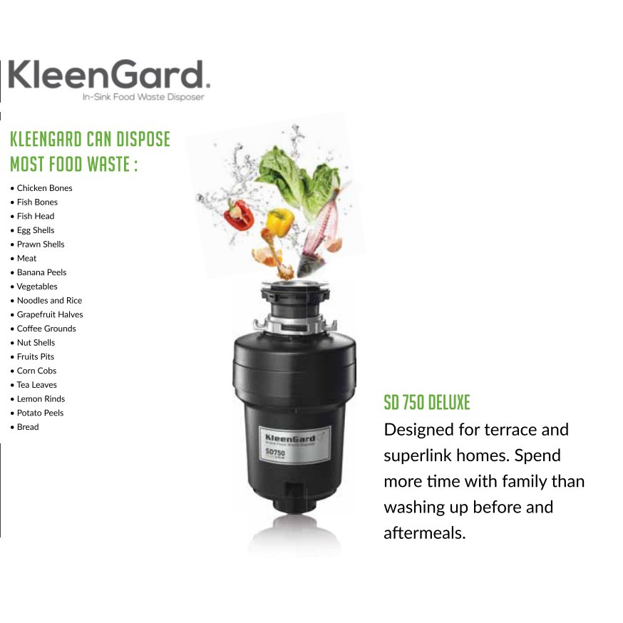 KLEENGARD SD750 DELUXE FOOD WASTE DISPOSER