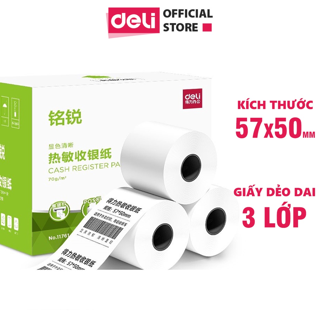 Deli 3Layer Flexible Thermal Printing Paper Dai Supermarket Invoice