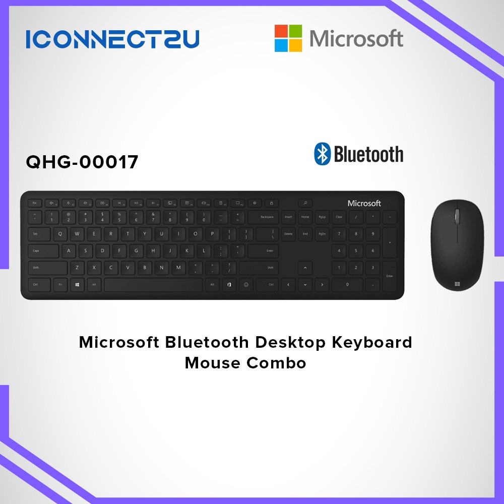 Microsoft Bluetooth Desktop Combo Keyboard Mouse (QHG00017) Shopee