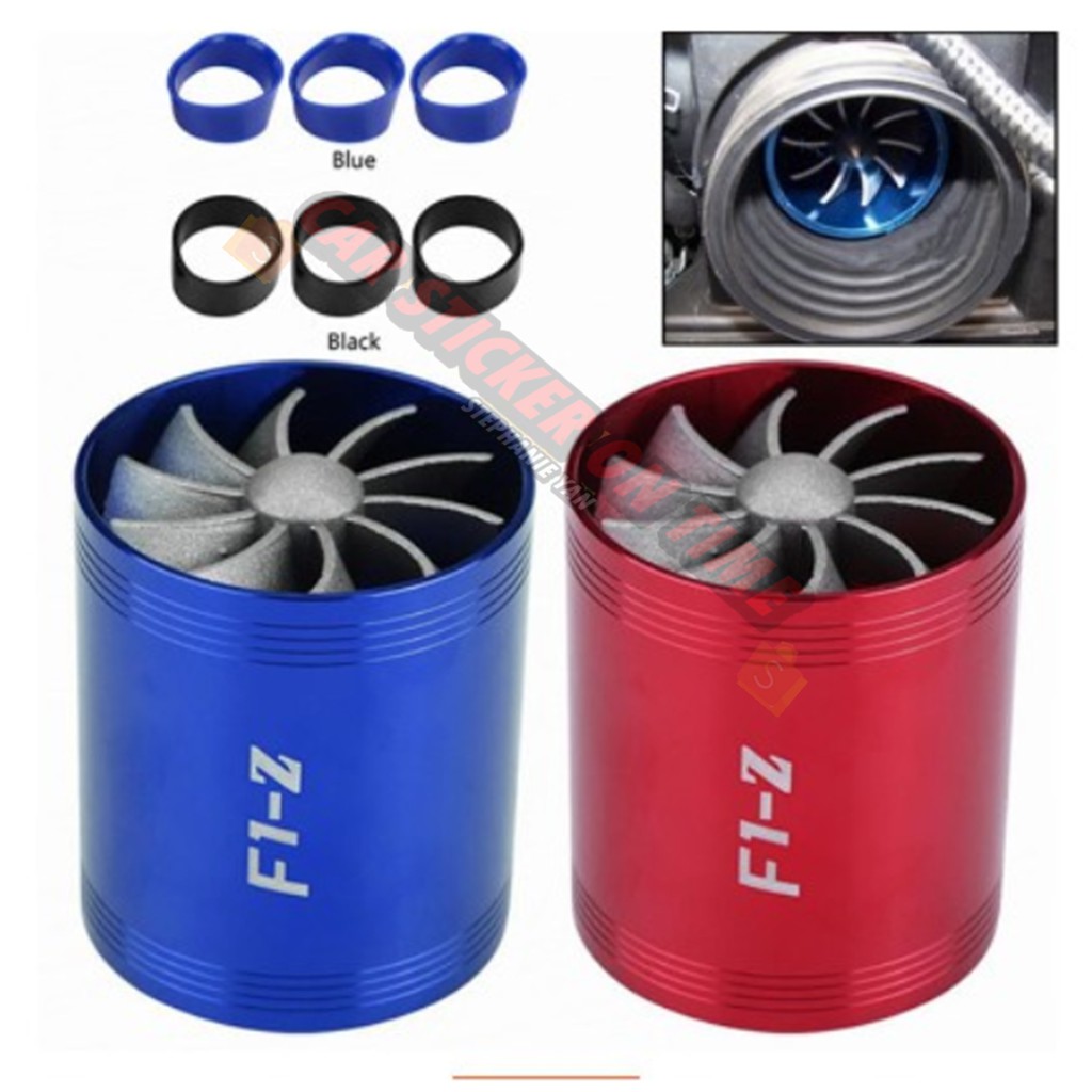 Car Air Intake Turbonator Dual Fan Turbine Super Charger Gas Fuel Saver