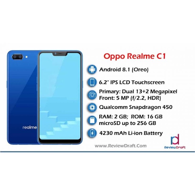 Oppo Realme C1 6 2 Big Screen Ai Dual Camera Shopee Malaysia