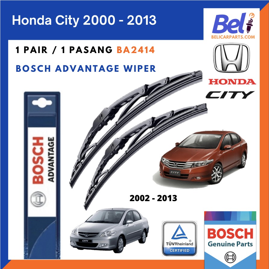 Honda City Wiper Year 2002 2013 Windscreen Wiper Blade Bosch Advantage BA2414 (Size 24