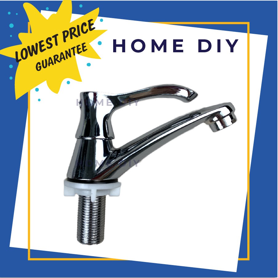 Home Diy Bathroom Kitchen Pillar Sink Basin Water Tap Faucet