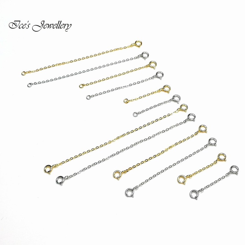 S925 Sterling Silver DIY Jewellery Extension Chain Necklace/Bracelet Extender Safety Chain【S925 纯银万能延长链安全链加长链弹簧扣】