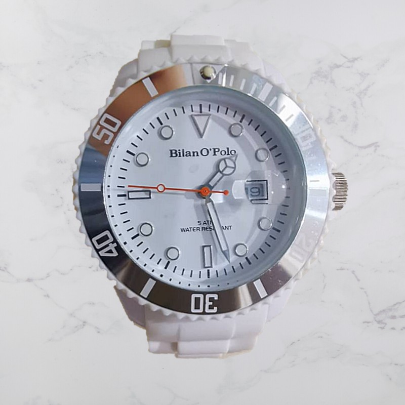 Bilan O Polo White Dial White Silicone Band Sporty Quartz Analog Men S Watch Pc G8003p 2 Years Warranty 100 Original Shopee Malaysia